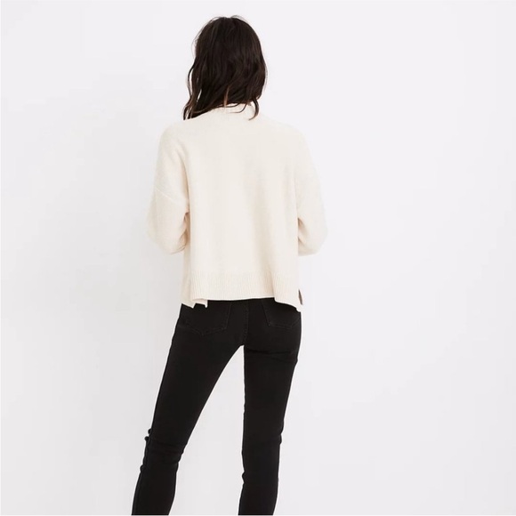 Madewell Broadway White Button-Up Cardigan M Cotton Knit JCrew Preppy - Picture 3 of 9